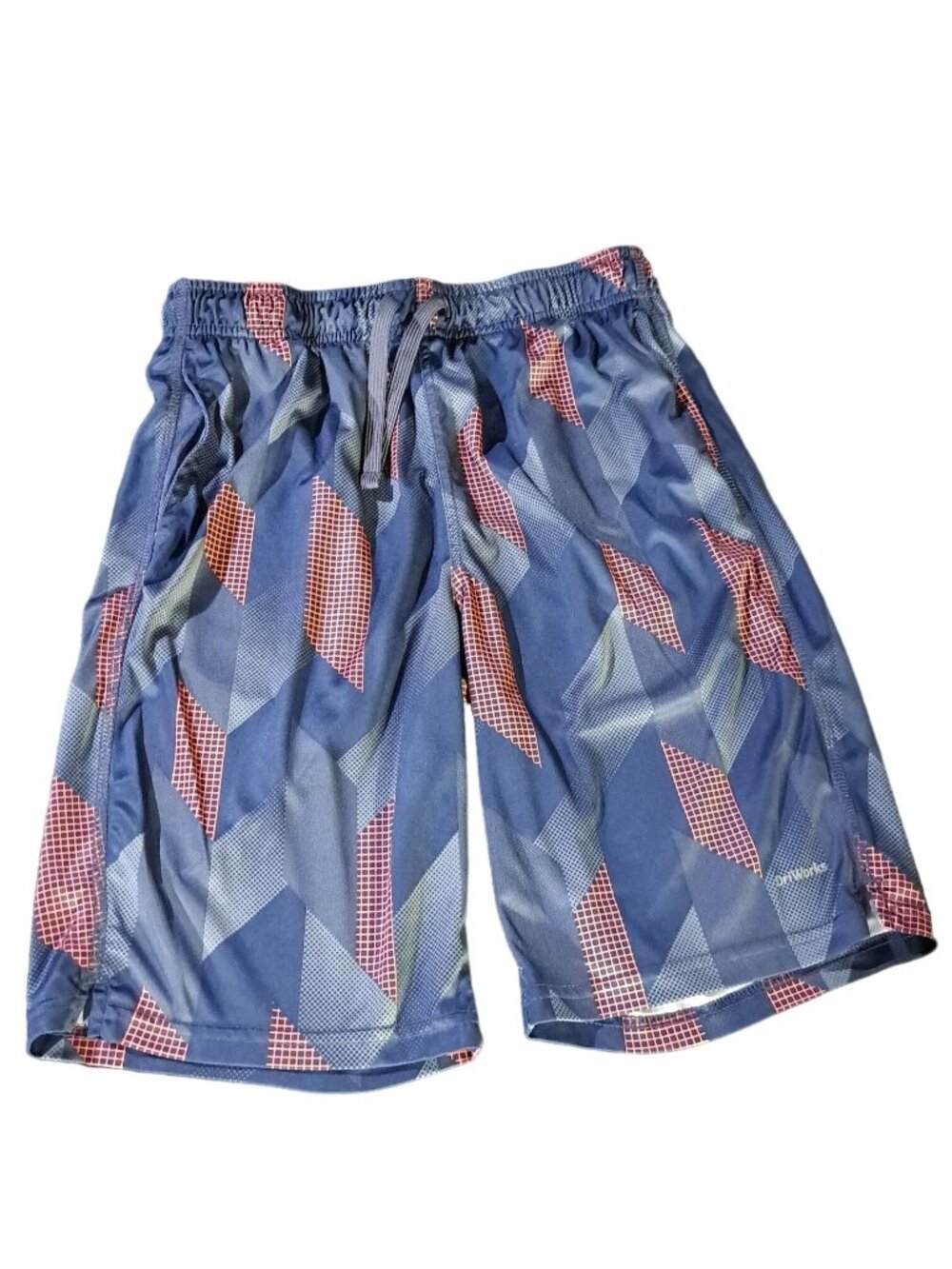 Athletic Works DriWorks XL Geometric Athletic Shorts Drawstring Elastic Waist